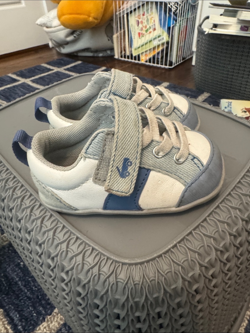 See Kai Run White and Blue Toddlers' Sneakers